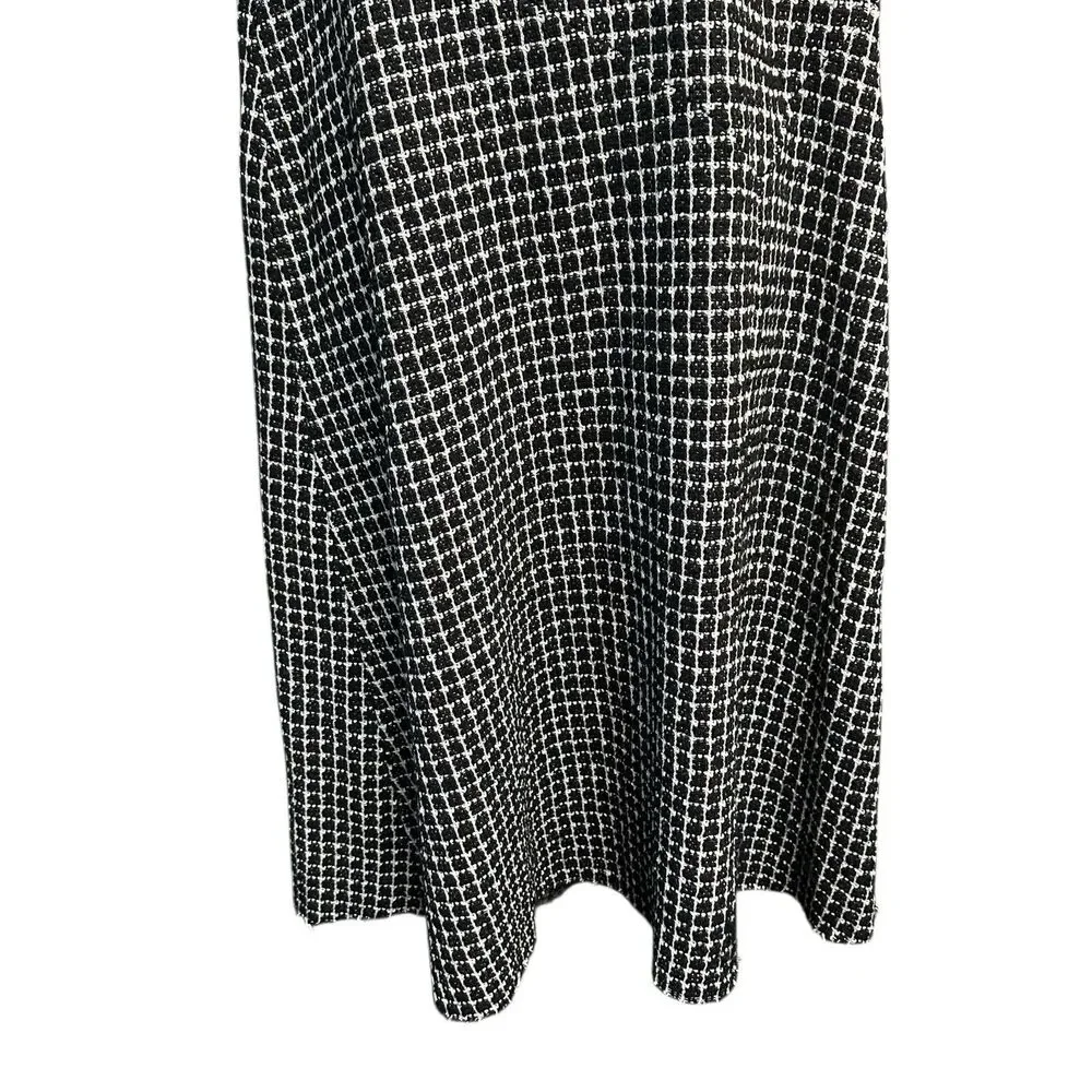 Zara Tweed Midi Dress Sizs Small Sleeveless Turtleneck Raw Hem Classic Old Money - Picture 5 of 11
